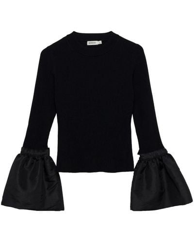Jonathan Simkhai Agata Bell-sleeve Knitted Top - Black