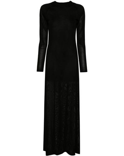 Khaite Sheer Maxi Dress - Black