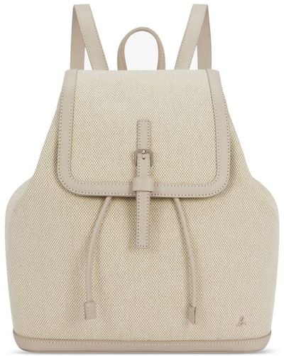 agnès b. Leather-trimmed Cotton Backpack - Natural