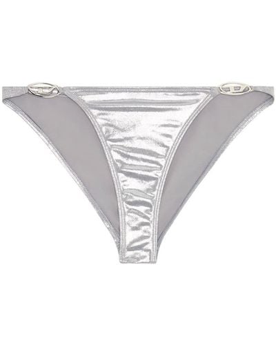 DIESEL Bas de bikini Bfpn-Irina-O à effet métallisé - Blanc