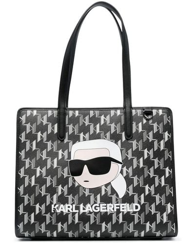 Karl Lagerfeld Borsa tote K/Ikonik 2.0 con monogramma - Nero