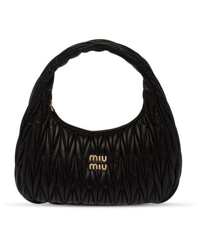 Miu Miu Sac porté épaule Wander à design matelassé - Noir