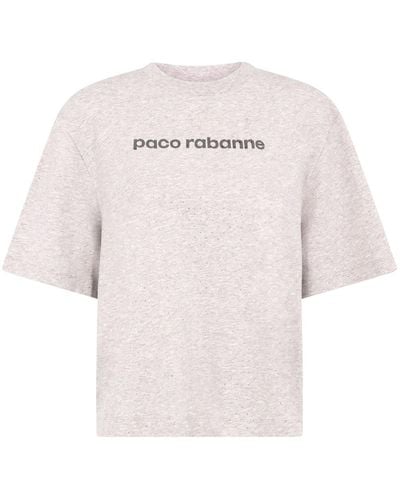 Rabanne Camiseta con logo con strass - Rosa