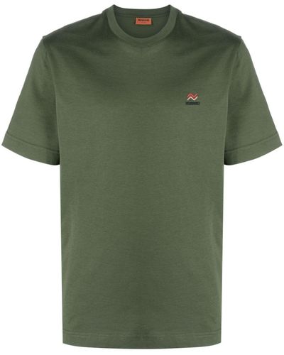 Missoni T-shirt en coton à logo brodé - Vert