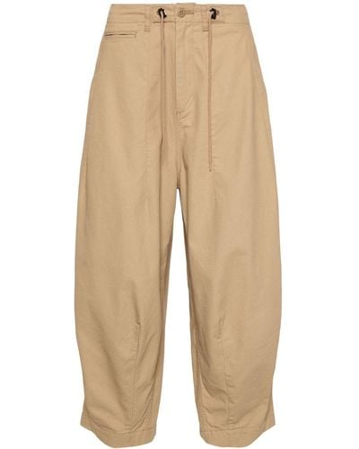 Needles Pantalon ample en coton à coupe courte - Neutre