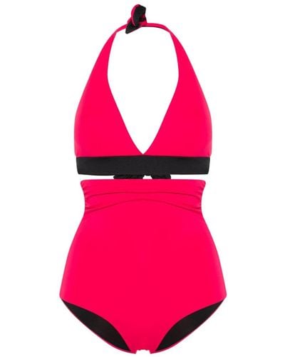 La Petite Robe Di Chiara Boni Triangle-cup High-waisted Bikini - Pink