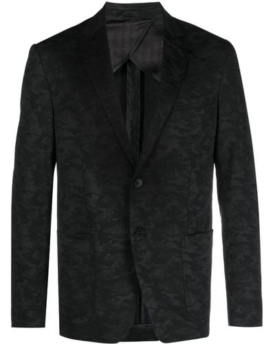 Karl Lagerfeld Blazer con motivo en jacquard y botones - Negro