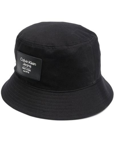 Calvin Klein Vissershoed Met Logopatch - Zwart