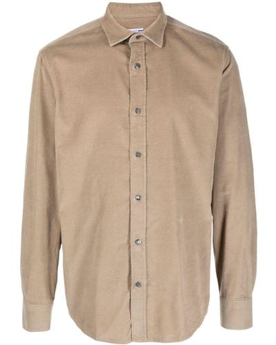 Jacob Cohen Logo-embroidered Cotton Corduroy Shirt - Natural