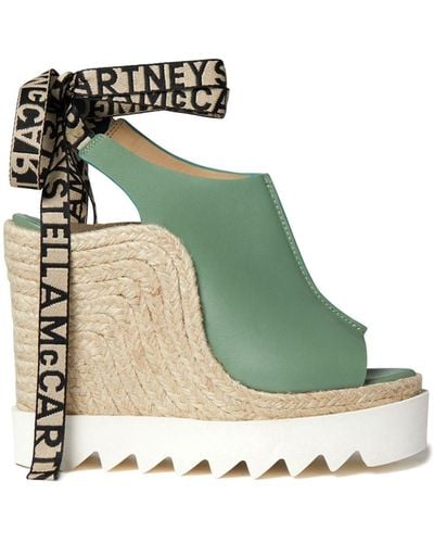 Stella McCartney Gaia Canvas 100 Mm Espadrilles - Groen