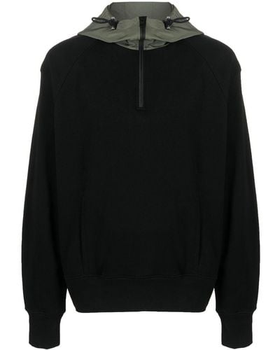 Alexander McQueen Contrasting-hood Half-zip Sweatshirt - Black
