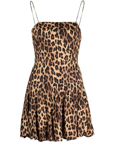 Alice + Olivia Ginny Leopard-print Mini Dress - Brown