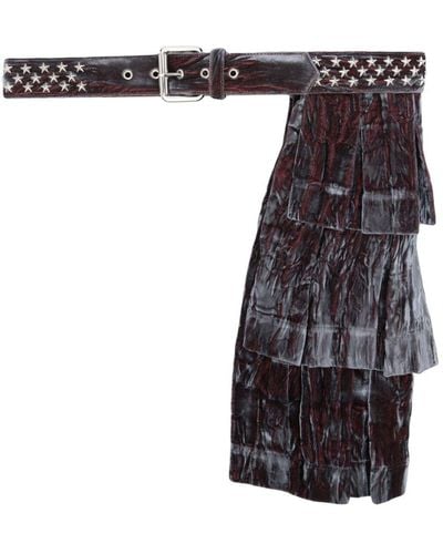 Collina Strada Stud-embellished Pleat-detail Belt - Black
