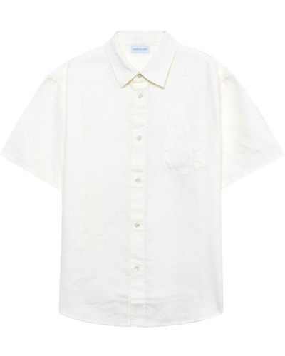 John Elliott Kurzärmeliges Hemd aus Leinen - Weiß
