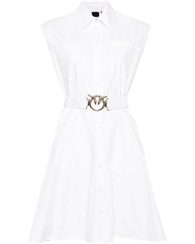Pinko Sleeveless poplin shirt dress - Blanco