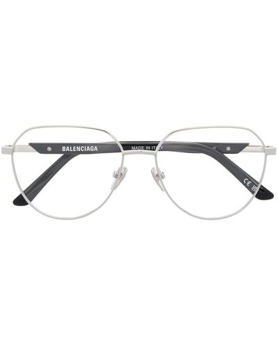 Balenciaga ラウンド眼鏡フレーム - メタリック