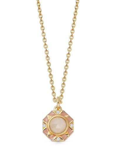 Astley Clarke Octagonal-pendant Chain-link Necklace - Metallic