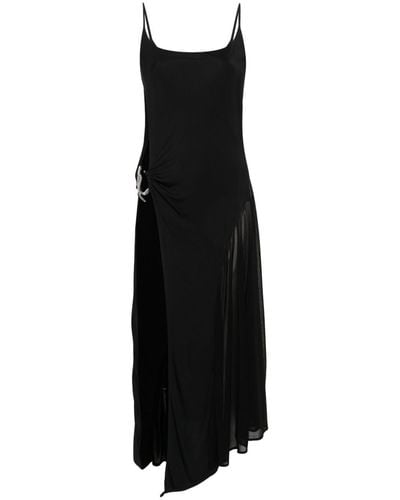 Mugler Asymmetric Maxi Dress - Black