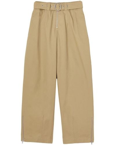 Jil Sander Straight-leg Cotton Pants - Natural