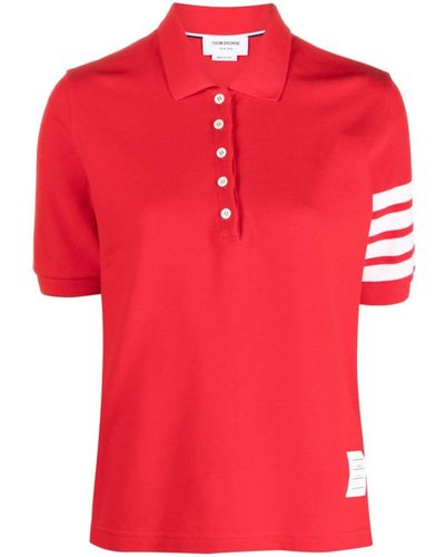 Thom Browne Poloshirt mit Streifen - Rot