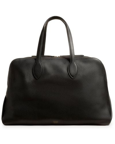 Khaite Large Maeve Leather Weekender Bag - Black