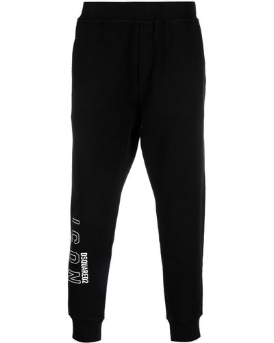 DSquared² Pantalones de chándal Icon con logo estampado - Negro