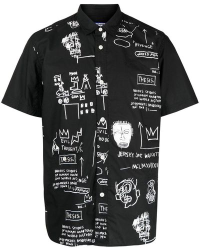 Junya Watanabe X Jean-michel Basquiat Overhemd Met Print - Zwart