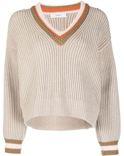 Pringle of Scotland Chunky Ribbed-knit Sweater - Natural