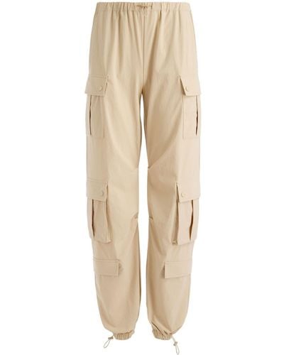 Alice + Olivia Shara Tapered Cargo Trousers - Natural