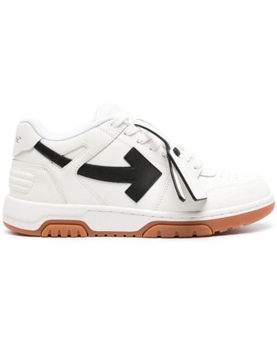 Off-White c/o Virgil Abloh Off- Out Of Office Paneled Leather Sneakers - White