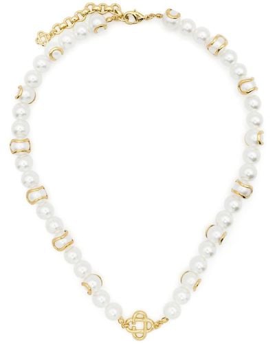 Casablancabrand Perlenkette mit Logo-Anhängern - Natur
