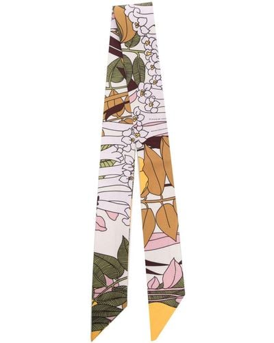 La DoubleJ All-over Floral-print Scarf - White