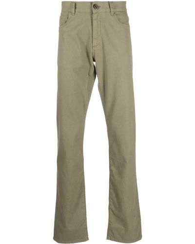 Canali Straight-leg Cotton-blend Trousers - Green