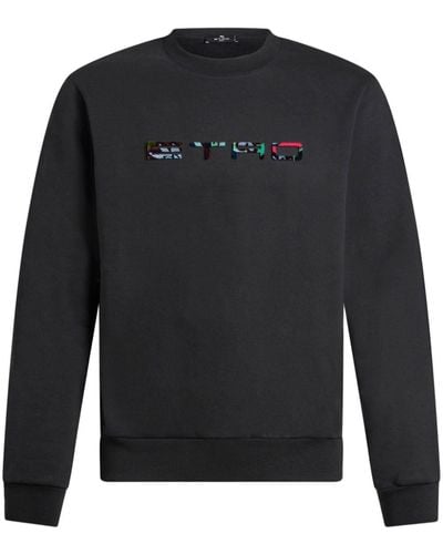 Etro Logo-embellished Crew-neck Sweatshirt - Black