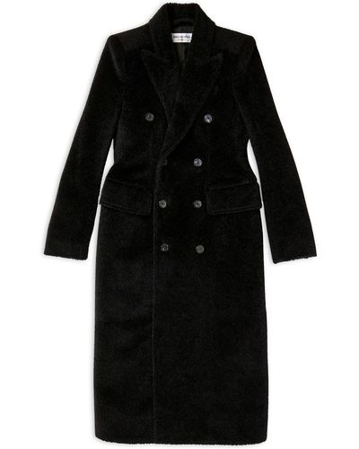 Balenciaga Manteau en laine à boutonnière croisée - Noir