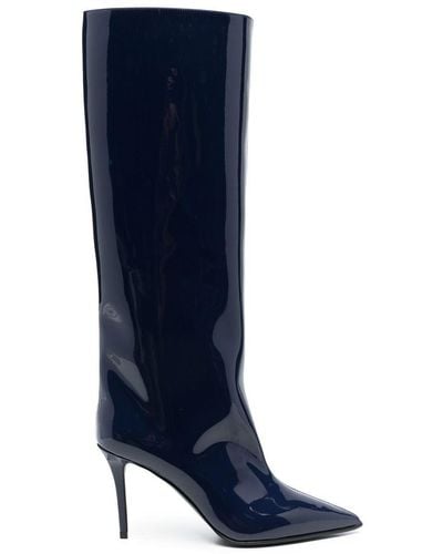 Le Silla Eva Patent Leather Boots - Blue