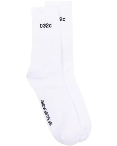 032c Remove Before Sex Socks - White