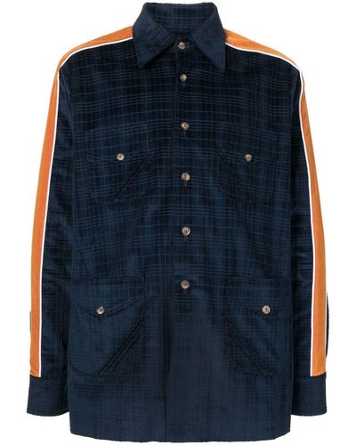 Ahluwalia Contrasting Stripe-detail Shirt - Blue