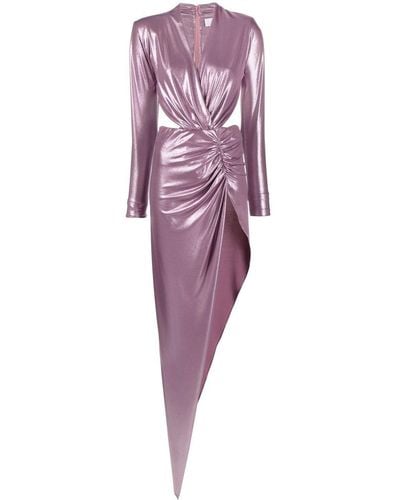Genny Metallic Twist-detail Gown - Purple