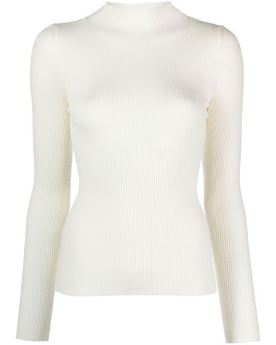 Twin Set Ribbed-knit Wool Sweater - White