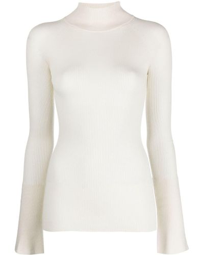 Sa Su Phi Slim-cut Ribbed-knit Sweater - White