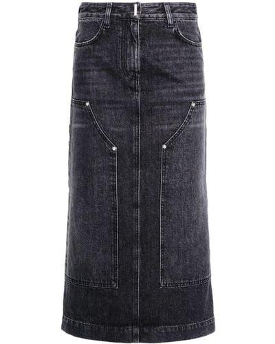 Givenchy High-rise Denim Midi Skirt - Blue