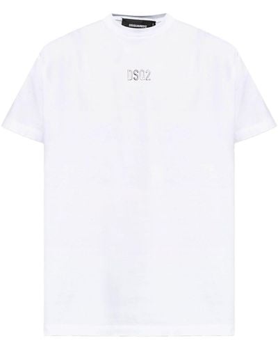 DSquared² Logo-stamp cotton-blend T-shirt - Weiß