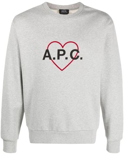 A.P.C. Heart Logo-print Sweatshirt - Gray