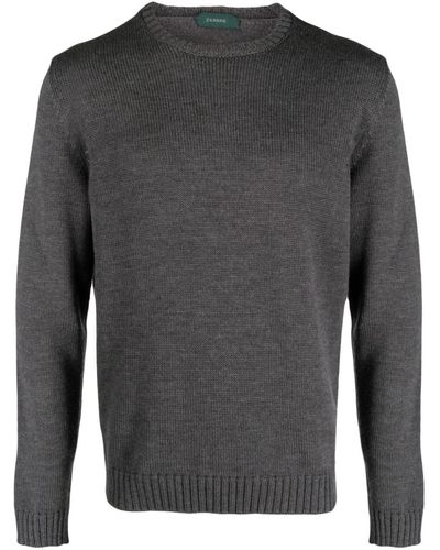 Zanone Ribbed Virgin Wool Sweater - Gray
