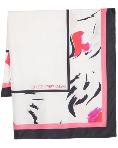 Emporio Armani Printed Silk Foulard - Pink
