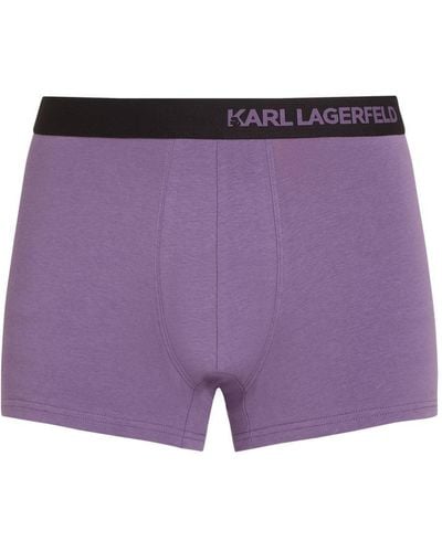 Karl Lagerfeld Logo-waistband Boxers (pack Of Seven) - Purple