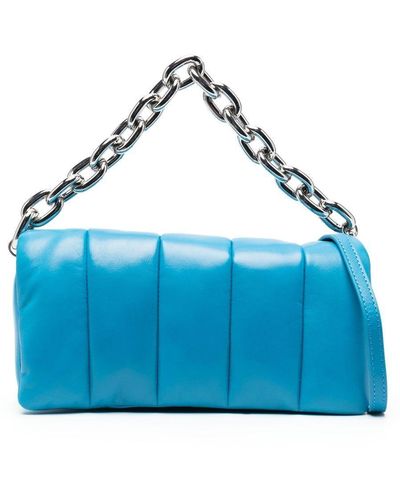 Stand Studio Hera Quilted Leather Clutch Bag - Blue