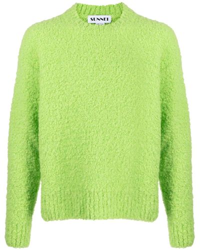 Sunnei Gestrickter Tweed-Pullover - Grün