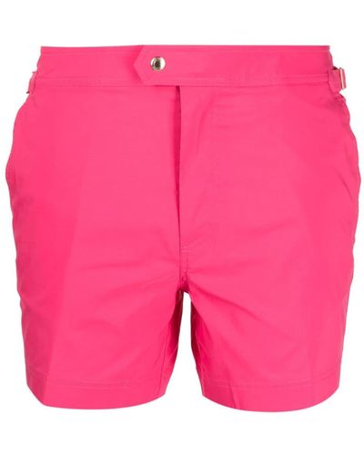 Tom Ford Belted-tab Swim Shorts - Pink